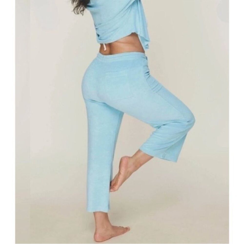 NWT Andie Swim The lbo Terry Cover-Up Pants in Cablu Blue Size M